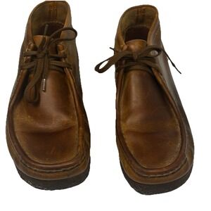 Vintage Clarks Original Wallabee Mens 8.5M Beeswax Brown Crepe Sole Shoes 35425